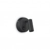 IDEAL LUX PAGE AP1 ROUND LAMPADA DA PARETE NERA IN ALLUMINIO CON DIFFUSORE ORIENTABILE 3W LED 210lm