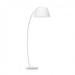 IDEAL LUX PAGODA PT1 LAMPADA DA TERRA SMALTATA BIANCA CON PARALUME IN TESSUTO 60W