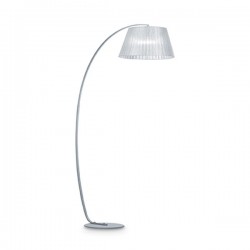 IDEAL LUX PAGODA PT1 LAMPADA DA TERRA SMALTATA ARGENTO CON PARALUME IN TESSUTO 60W