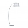IDEAL LUX PAGODA PT1 LAMPADA DA TERRA SMALTATA ARGENTO CON PARALUME IN TESSUTO 60W
