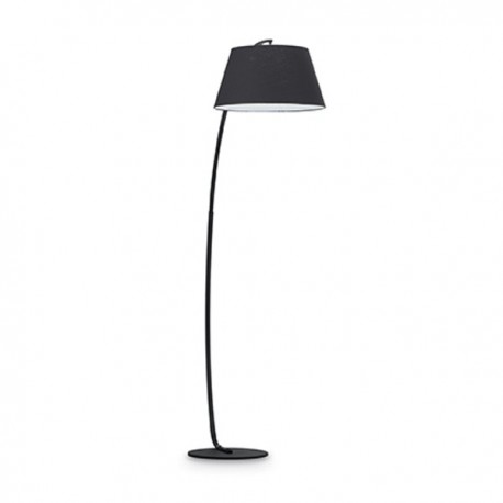 IDEAL LUX PAGODA PT1 LAMPADA DA TERRA SMALTATA NERA CON PARALUME IN TESSUTO 60W