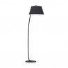 IDEAL LUX PAGODA PT1 LAMPADA DA TERRA SMALTATA NERA CON PARALUME IN TESSUTO 60W