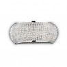 IDEAL LUX PASHA' AP3 APPLIQUE CROMO CON DIFFUSORE REALIZZATO CON FILI DI PERLE DI CRISTALLO 3x40W G9