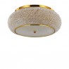 IDEAL LUX PASHA' PL14 PLAFONIERA ORO CON DIFFUSORE REALIZZATO CON FILI DI PERLE DI CRISTALLO 14x40W E14