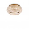 IDEAL LUX PASHA' PL6 PLAFONIERA ORO CON DIFFUSORE REALIZZATO CON FILI DI PERLE DI CRISTALLO 6x40W E14