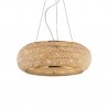IDEAL LUX PASHA' SP10 SOSPENSIONE ORO CON DIFFUSORE REALIZZATO CON FILI DI PERLE DI CRISTALLO 6x40W E14