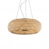 IDEAL LUX PASHA' SP14 SOSPENSIONE ORO CON DIFFUSORE REALIZZATO CON FILI DI PERLE DI CRISTALLO 14x40W E14