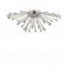 IDEAL LUX PAULINE PL5 PLAFONIERA CROMO CON  ELEMENTI IN VETRO SOFFIATO MODELLATO A MANO 5x40W G9 