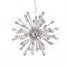 IDEAL LUX PAULINE SP8 SOSPENSIONE CROMO CON  ELEMENTI IN VETRO SOFFIATO MODELLATO A MANO 8x40W G9 