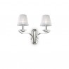 IDEAL LUX PEGASO AP2 APPLIQUE CROMO CON PARALUMI IN ORGANZA E BOBECHES/PENDAGLI IN CRISTALLO