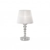 IDEAL LUX PEGASO TL1 BIG LAMPADA DA TAVOLO CROMO CON PARALUMI IN ORGANZA E BOBECHES IN CRISTALLO 60W 