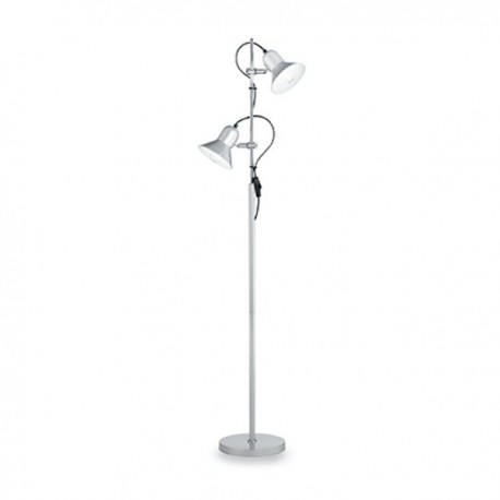 IDEAL LUX POLLY PT2 ARGENTO PIANTANA IN METALLO CON DIFFUSORI ORIENTABILI DETTAGLI CROMO 2x60W E27