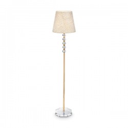 IDEAL LUX QUEEN PT1 PIANTANA IN METALLO DORATO E CRISTALLO CON PARALUME BRILLANTINATO 60W E27