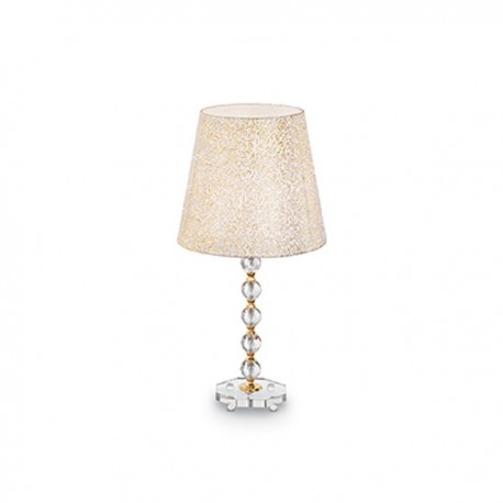 IDEAL LUX QUEEN TL1 BIG LAMPADA DA TAVOLO IN METALLO DORATO E CRISTALLO CON PARALUME 60W E27