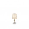 IDEAL LUX QUEEN TL1 SMALL LAMPADA DA TAVOLO IN METALLO DORATO E CRISTALLO CON PARALUME 60W E27