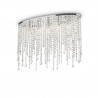 IDEAL LUX RAIN CLEAR PL5 PLAFONIERA ELLITTICA CON PENDAGLI IN CRISTALLO MOLATO 5x40W E14