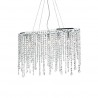 IDEAL LUX RAIN CLEAR SP5 SOSPENSIONE ELLITTICA CON PENDAGLI IN CRISTALLO MOLATO 5x40W E14
