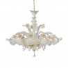IDEAL LUX RIALTO SP8 SOSPENSIONE IN VETRO TRASPARENTE RIFINITA CON AMBRA 8x40W E14