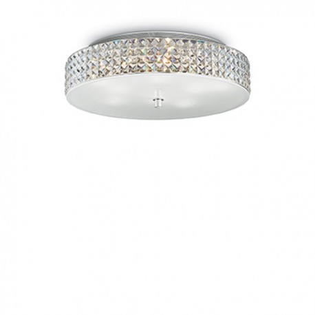 IDEAL LUX ROMA PL9 PLAFONIERA CROMO CON DIFFUSORE IN VETRO SABBIATO E CRISTALLO 9x40W G9