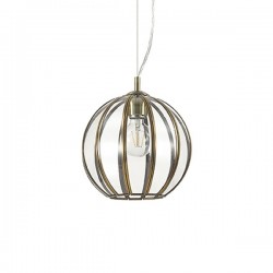 IDEAL LUX RONDO SP1 D25 SOSPENSIONE IN METALLO E  LASTRE DI VETRO TRASPARENTE 60W E27