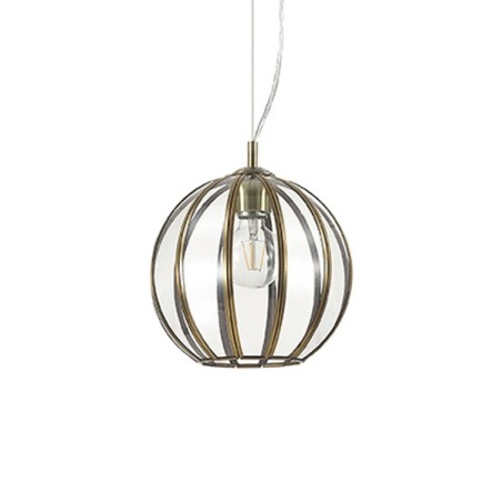 IDEAL LUX RONDO SP1 D25 SOSPENSIONE IN METALLO E  LASTRE DI VETRO TRASPARENTE 60W E27