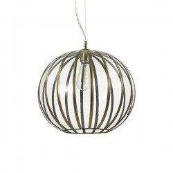 IDEAL LUX RONDO SP1 D40 SOSPENSIONE IN METALLO E  LASTRE DI VETRO TRASPARENTE 60W E27