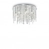 IDEAL LUX ROYAL PL12 PLAFONIERA CIRCOLARE CROMATA CON PENDAGLI IN CRISTALLO MOLATO 12x40W G9
