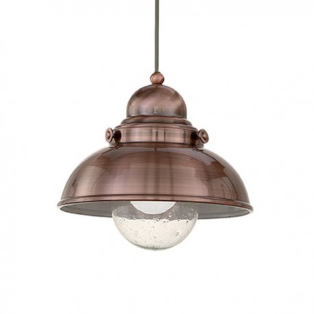 IDEAL LUX SAILOR SP1 D29 SOSPENSIONE RAME CON DIFFUSORE VETRO CON EFFETTO RUSTICO 60W E27