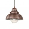 IDEAL LUX SAILOR SP1 D29 SOSPENSIONE RAME CON DIFFUSORE VETRO CON EFFETTO RUSTICO 60W E27