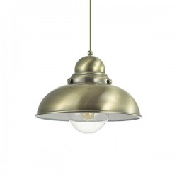 IDEAL LUX SAILOR SP1 D43 SOSPENSIONE BRUNITO CON DIFFUSORE VETRO CON EFFETTO RUSTICO 60W E27