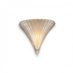 IDEAL LUX SANTA AP1 SMALL APPLIQUE IN VETRO CON FINITURA ORO 1x40W E14