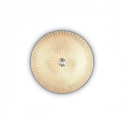 IDEAL LUX SHELL PL3 PLAFONIERA IN VETRO COLOR AMBRA DECORATA CON GRANIGLIA 3x60W E27