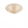 IDEAL LUX SHELL PL4 PLAFONIERA IN VETRO COLOR AMBRA DECORATA CON GRANIGLIA 4x60W E27