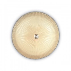 IDEAL LUX SHELL PL6 PLAFONIERA IN VETRO COLOR AMBRA DECORATA CON GRANIGLIA 6x60W E27