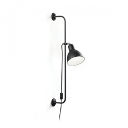 IDEAL LUX SHOWER AP1 APPLIQUE IN METALLO NERO CON DIFFUSORE ORIENTABILE 60W E27