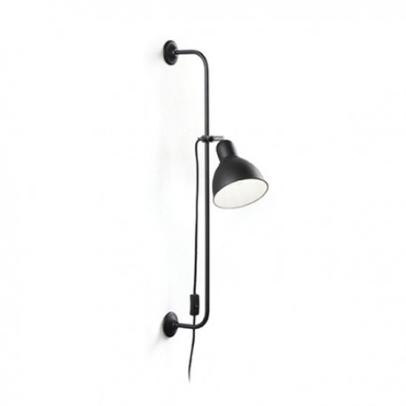 IDEAL LUX SHOWER AP1 APPLIQUE IN METALLO NERO CON DIFFUSORE ORIENTABILE 60W E27