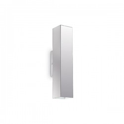 IDEAL LUX SKY AP2 CROMO LAMPADA DA PARETE IN METALLO CON INTERNO SMALTATO BIANCO 2x28W GU10