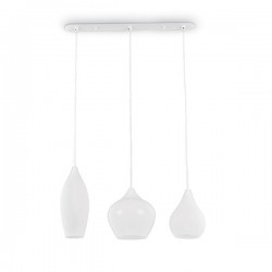 IDEAL LUX SOFT SP3 BIANCO SOSPENSIONE IN METALLO CON DIFFUSORI IN VETRO 3x40W E14