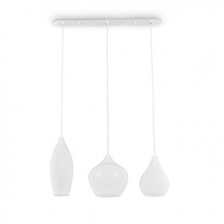 IDEAL LUX SOFT SP3 BIANCO SOSPENSIONE IN METALLO CON DIFFUSORI IN VETRO 3x40W E14