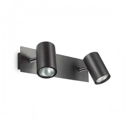IDEAL LUX SPOT AP2 APPLIQUE NERA DIFFUSORI ORIENTABILI 2x50W GU10