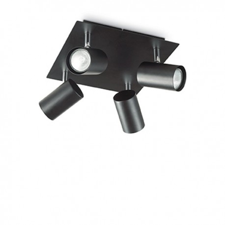 IDEAL LUX SPOT PL4 PLAFONIERA NERA CON DIFFUSORI ORIENTABILI 4x50W GU10