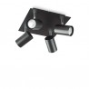 IDEAL LUX SPOT PL4 PLAFONIERA NERA CON DIFFUSORI ORIENTABILI 4x50W GU10