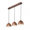 IDEAL LUX FOLK SP3 SOSPENSIONE IN METALLO DECORATO EFFETTO OSSIDATO CORTEN CON PARABOLA INTERNA BIANCA 3x60W