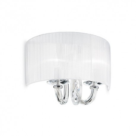 IDEAL LUX SWAN AP2 APPLIQUE CROMATA IN VETRO E CRISTALLO CON PARALUME IN ORGANZA