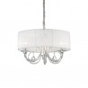 IDEAL LUX SWAN SP3 SOSPENSIONE CROMATA IN VETRO E CRISTALLO CON PARALUME IN ORGANZA