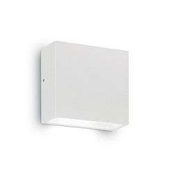 IDEAL LUX TETRIS-1 AP1 APPLIQUE IN ALLUMINIO BIANCA CON DIFFUSORE IN VETRO TEMPERATO IP44