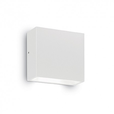 IDEAL LUX TETRIS-1 AP1 APPLIQUE IN ALLUMINIO BIANCA CON DIFFUSORE IN VETRO TEMPERATO IP44