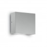 IDEAL LUX TETRIS-1 AP1 APPLIQUE IN ALLUMINIO GRIGIO CON DIFFUSORE IN VETRO TEMPERATO IP44