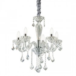 IDEAL LUX TIEPOLO SP5 SOSPENSIONE IN VETRO SOFFIATO CON ELEMENTI IN CRISTALLO 5x40W E14