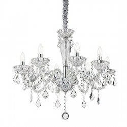 IDEAL LUX TIEPOLO SP8 SOSPENSIONE IN VETRO SOFFIATO CON ELEMENTI IN CRISTALLO 8x40W E14